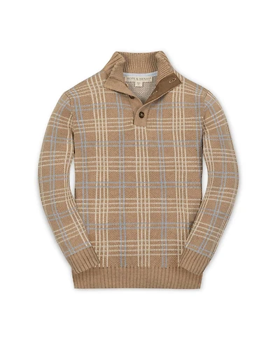 Hope & Henry Little and Big Boys' Organic Mock Neck Intarsia Sweater