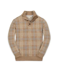Hope & Henry Little and Big Boys' Organic Mock Neck Intarsia Sweater