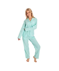 Sant and Abel Women's Hepburn Gingham Mint Long Pj Set