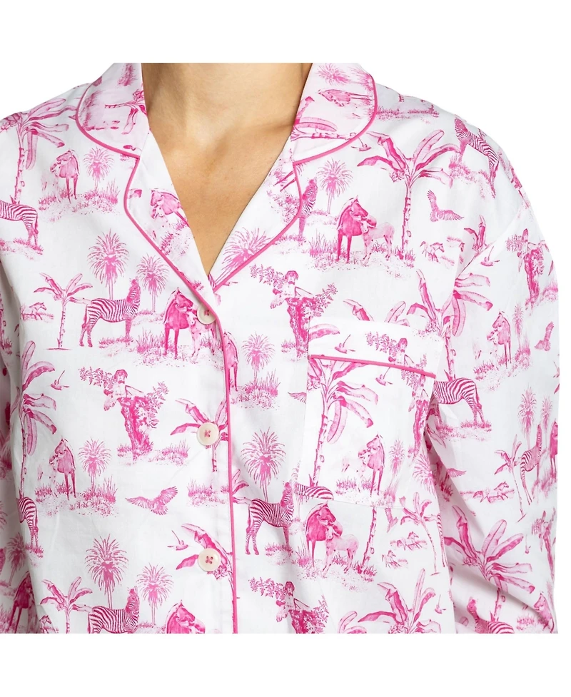 Sant and Abel Women's Skydog Pink Toile Long Pj Set