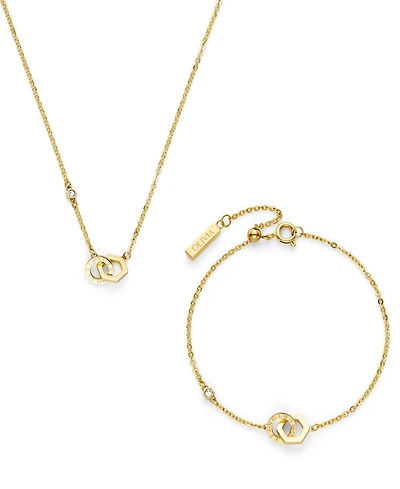 Olivia Burton Interlink Gold Tone Stainless Steel Gift Set