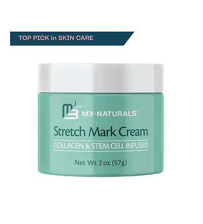 M3 Naturals Stretch Mark Cream - Collagen & Stem Cell Maternity Skincare - 2 oz