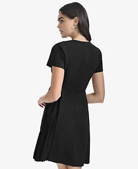 Calvin Klein Women's Short Sleeve Pleat Dress