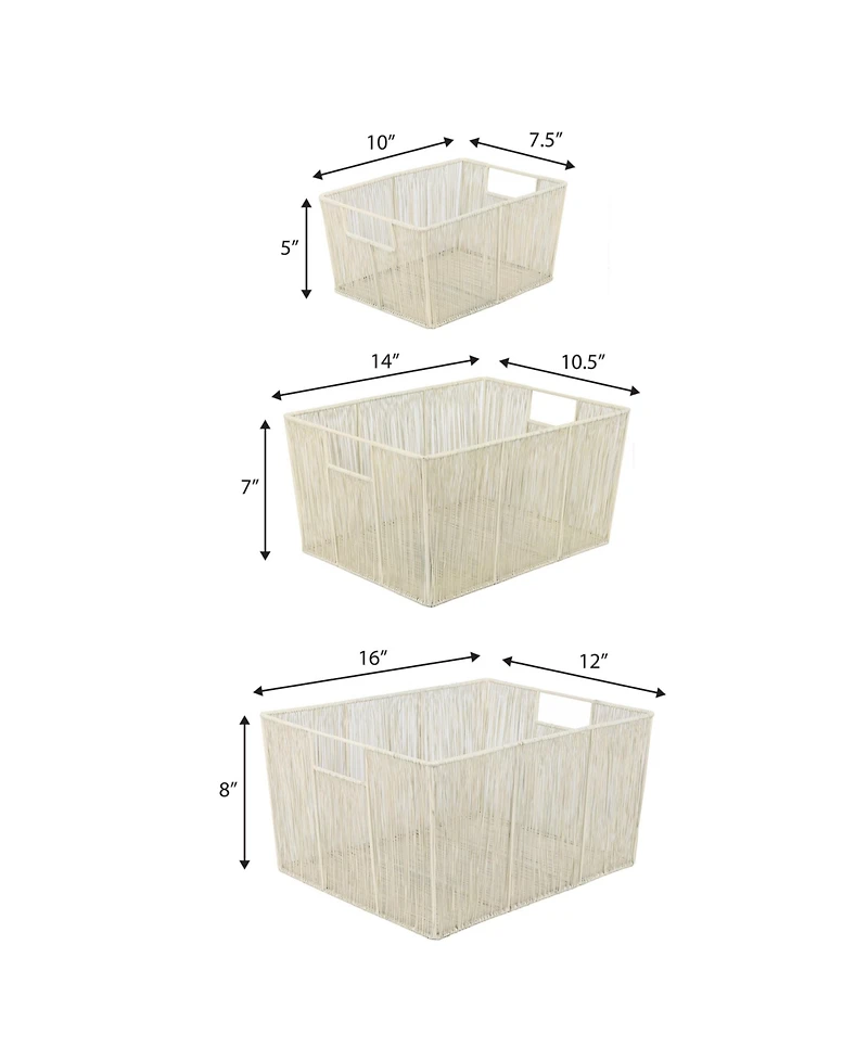 Happimess Sutton Modern Glam Handmade Wire Metal Nesting Storage Baskets, (Set of 6)