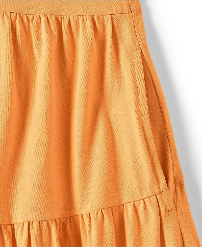 Lands' End Women's Cotton Jersey Tiered Mini Dress