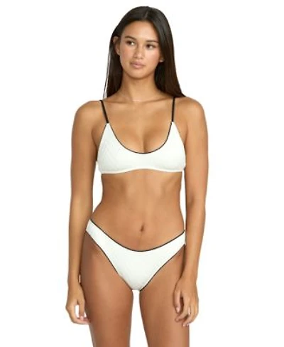 Volcom Womens Baby V Neck Cropped Bikini Top Moderate Coverage Hipster Swim Bottoms