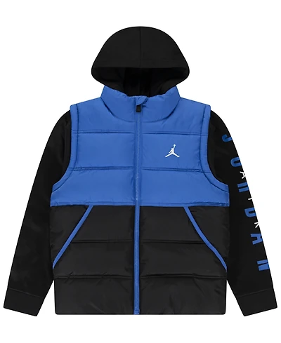 Jordan Big Boys Layered-Look Hooded Jacket