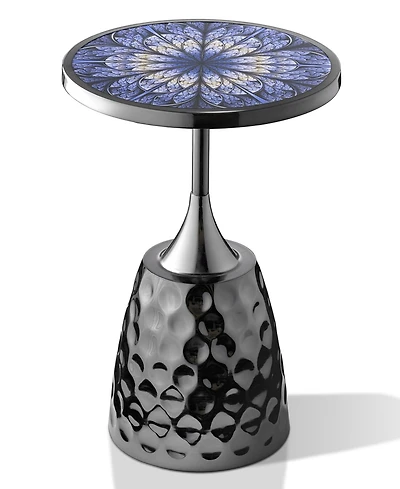 Furniture of America Knoll 16" Metal Round End Table with Pedestal Base