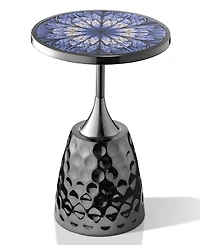 Furniture of America Knoll 16" Metal Round End Table with Pedestal Base