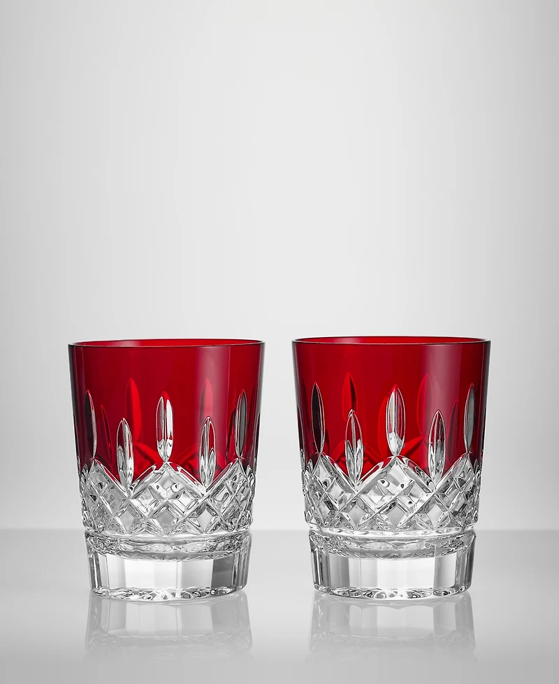 Waterford Lismore Red Double Old-Fashioned Glass, Set of 2