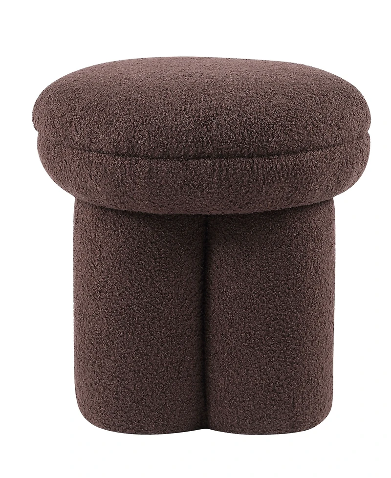 Furniture of America Ronan 18" Mushroom Upholstered Ottoman