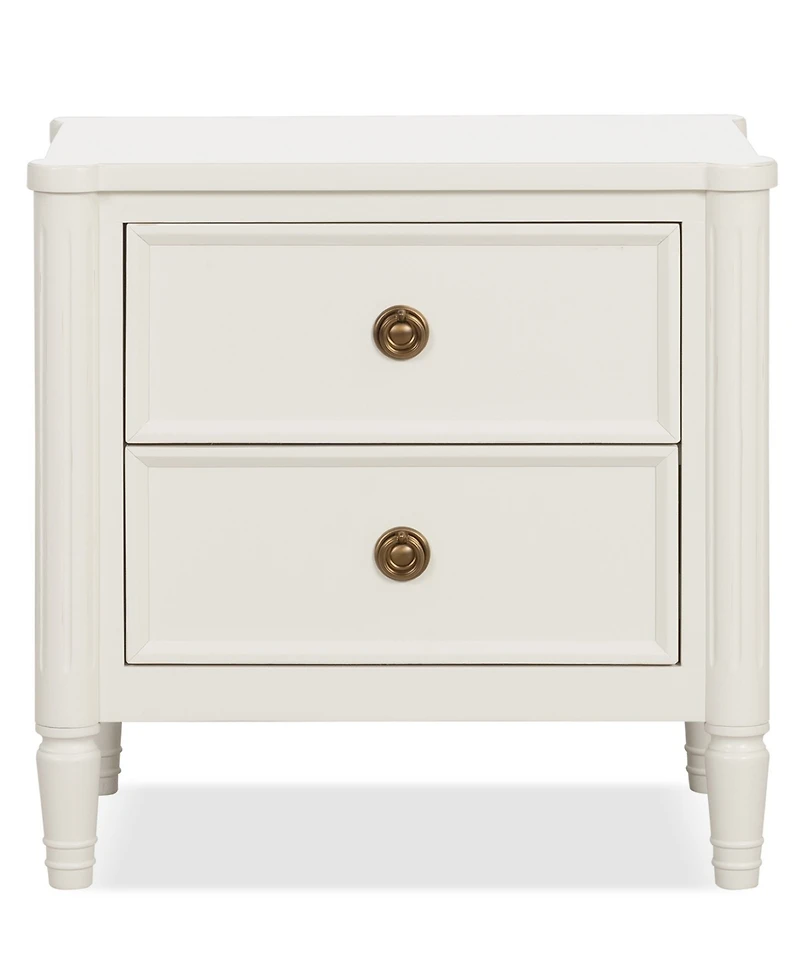 Furniture of America Arlena 28" Solid Wood 2-Drawer Nightstand with Usb Ports