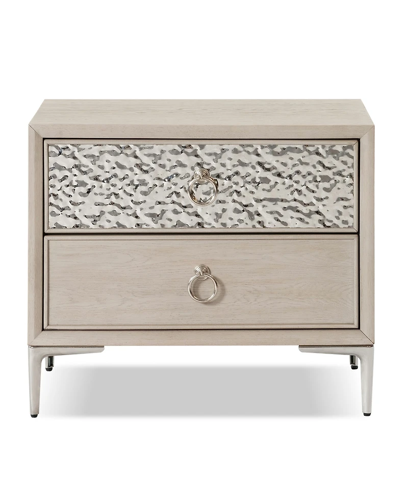 Furniture of America Fable 24" Solid Wood 2-Drawer Nightstand with Usb Port