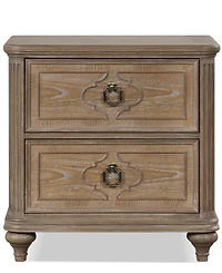 Furniture of America Aveline 29.5" Solid Wood 2-Drawer Nightstand with Usb Ports