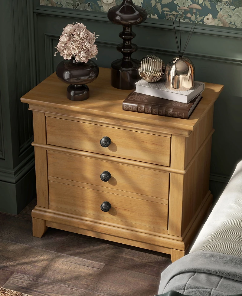 Furniture of America Wellington 26.5" Wood 2-Drawer Nightstand