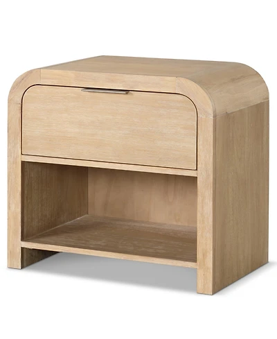 Furniture of America Elowyn 27" Solid Wood 1-Drawer Nightstand with Shelf