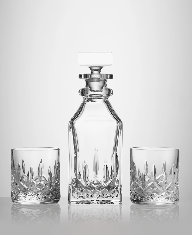 Waterford Connoisseur Lismore Mini Square Decanter & Pair of Tumblers, 16floz