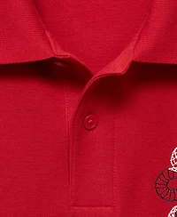 Mango Men's Embroidered Graphic Cotton Polo Shirt