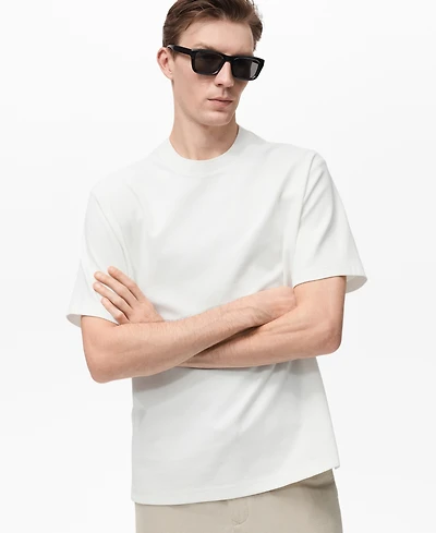 Mango Men's Regular-Fit Textured T-Shirt