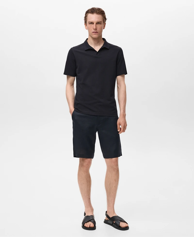 Mango Men's Cotton Pique Polo Shirt