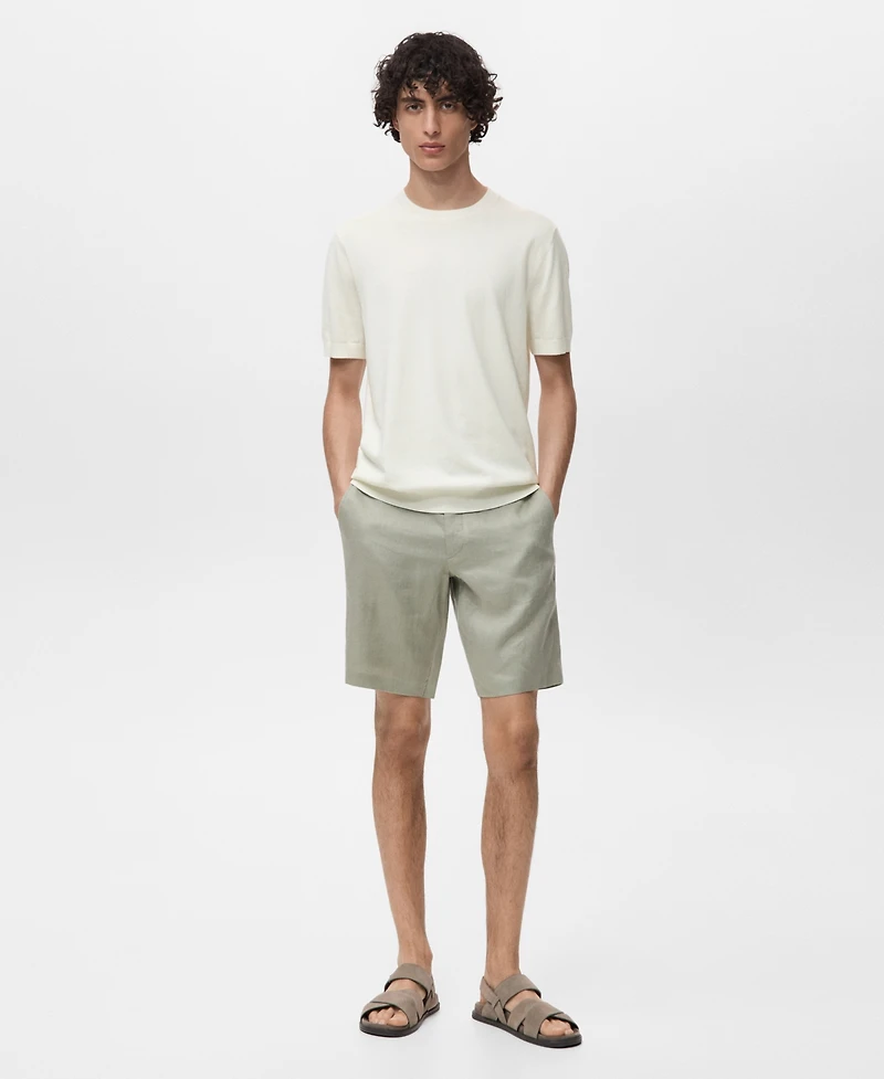 Mango Men's Cotton Fine-Knit T-Shirt