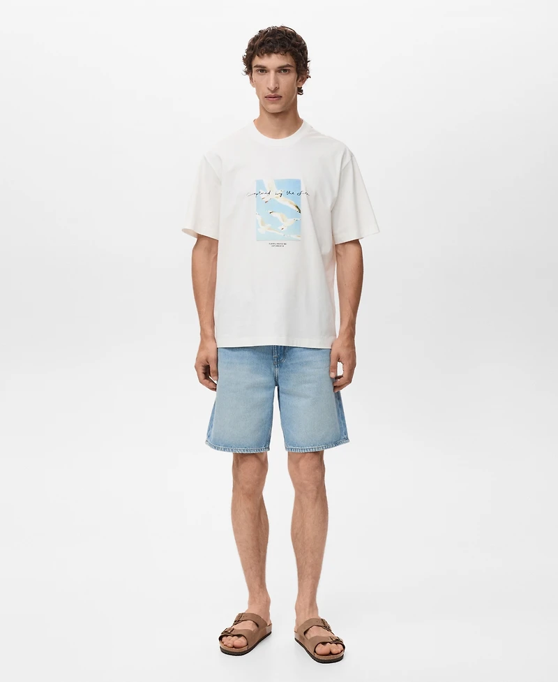 Mango Men's Printed Patch T-Shirt