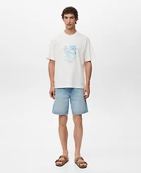 Mango Men's Printed Patch T-Shirt
