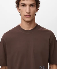 Mango Men's Printed Patch T-Shirt