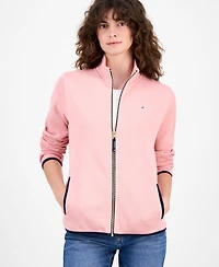 Nautica Jeans Women's Zip-Front Fleece Sweater jacket
