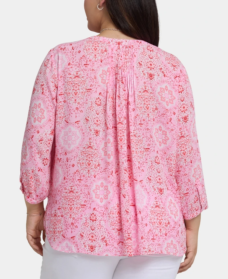 Nydj Plus Pintuck V-neck Top