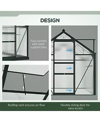 Outsunny 6' x 8' x 6.5' Large Polycarbonate Walk-in house,