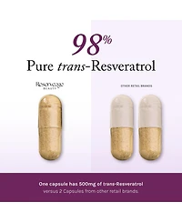 Reserveage, Resveratrol 500 mg, Antioxidant Supplement for Heart and Cellular Health, Supports Healthy Aging, Paleo, Keto, 30 Capsules