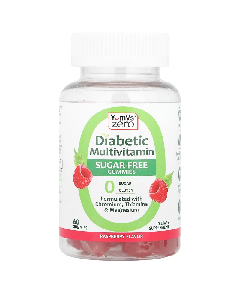 YumVs Diabetic Multivitamin Gummies | Sugar Free Diabetes Supplement Vitamins for Women & Men