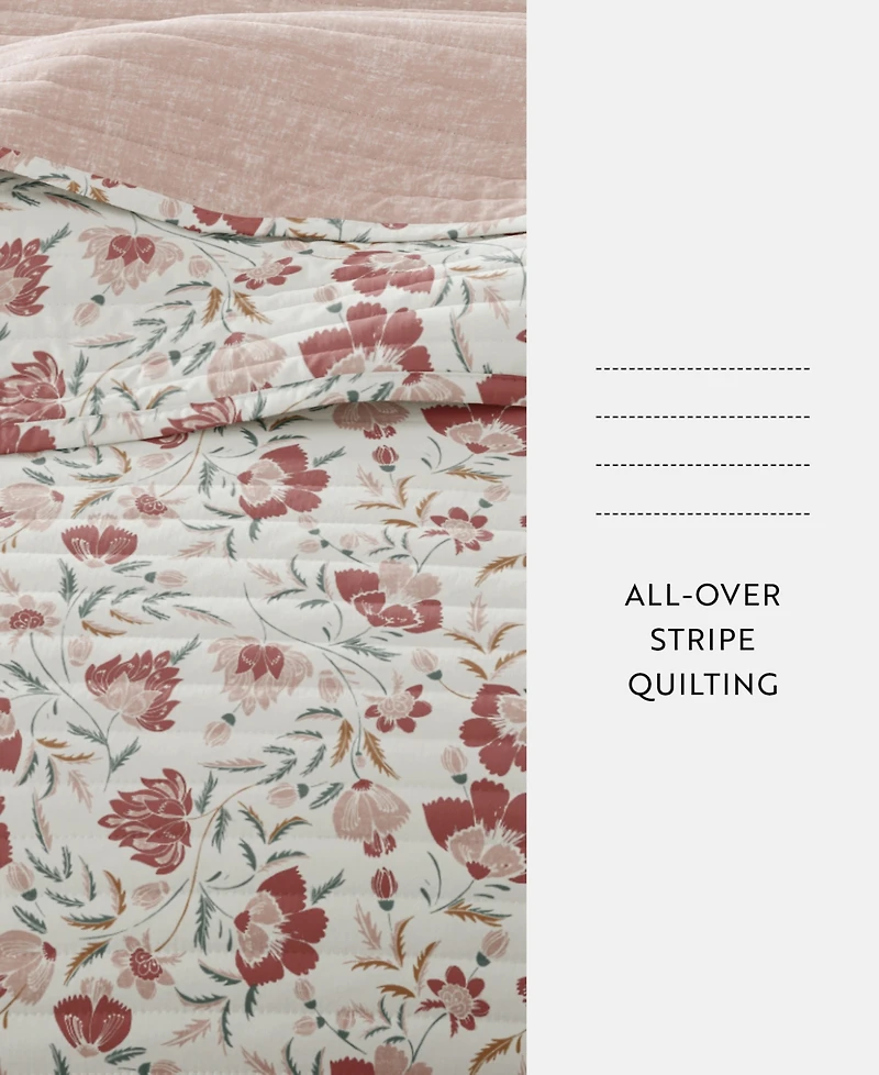 ienjoy Home French Jacobean Reversible 3-Pc. Quilt Set, Full/Queen