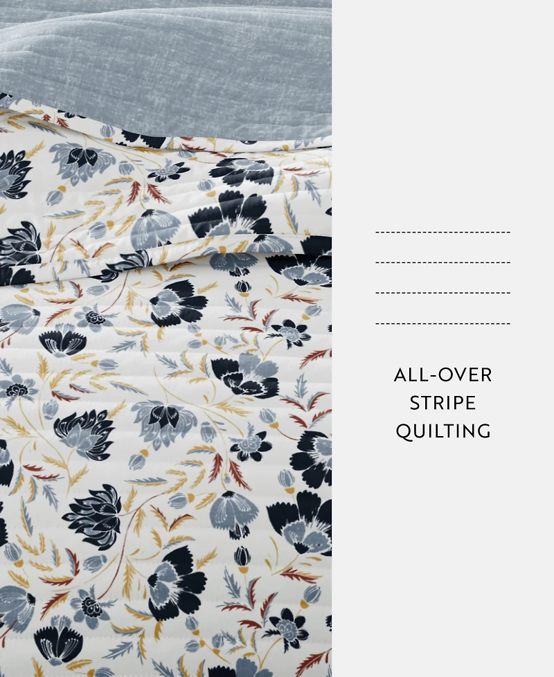 ienjoy Home French Jacobean Reversible 3-Pc. Quilt Set, King/California King