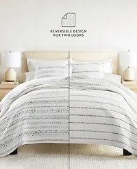 ienjoy Home Relic Stripe Reversible 3-Pc. Quilt Set, King/California King