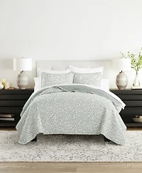 ienjoy Home Tossed Ferns Reversible 3-Pc. Quilt Set, King/California King