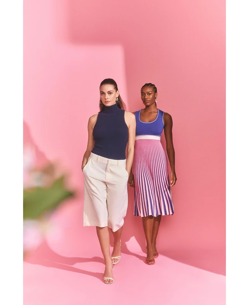 Isaac Mizrahi Women's Striped Midi Sweater Dress