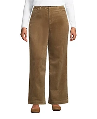 Lands' End Women's Plus High Rise Wide Leg Corduroy Pants