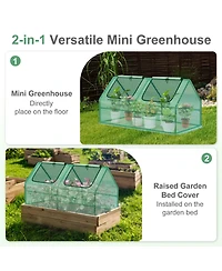 Aoodor Mini Greenhouse Water Resistant Uv Protected 2 Zipper Doors.