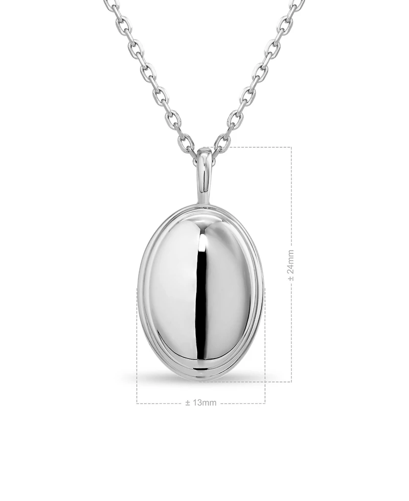 Devata Contour-lined Dome Pendant Necklace in Sterling Silver, Adj to 16 in / 17 in / 18 in