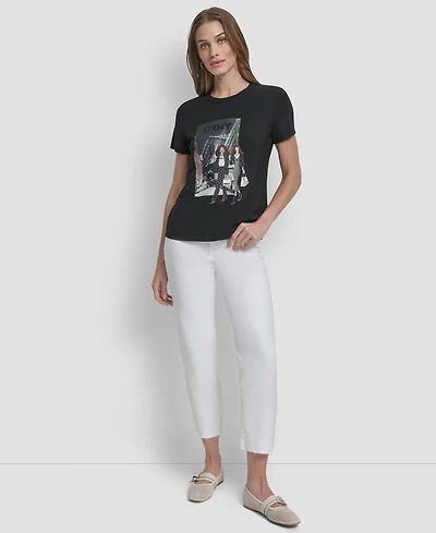 Dkny Women's Girls Dumbo Conversational Short Sleeve T-Shirt