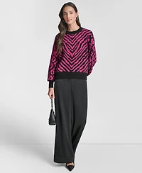 Dkny Women's Long Sleeve Crew Neck Sweater
