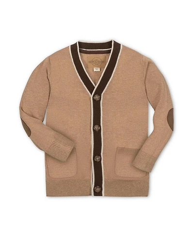Hope & Henry Boys Organic Long Sleeve Tipped Cardigan Sweater