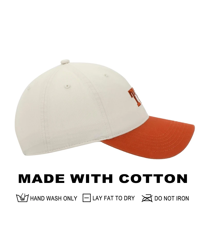 Texas Orange & White Washed Poplin Unstructured Baseball Cap