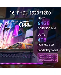 Msi Raider GE68HX 16" Gaming Laptop, Intel Core i9-14900HX, 32GB Ram, 1TB Ssd, Nvidia Rtx 4070, Fhd+ 144Hz, Windows 11 Home, Black