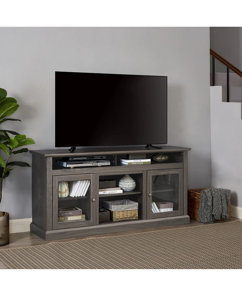 Casainc Retro Grey Storage Bathroom Cabinet with Open Shelves
