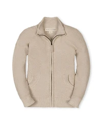 Hope & Henry Boys Organic Long Sleeve Full Zip Raglan Mock Neck Sweater