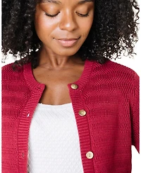 Hope & Henry Women's Organic Chevron Stitch Cardigan Sweater