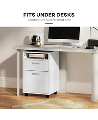 Homcom Rolling File Storage Cabinet Document Shelf Drawer Home Office